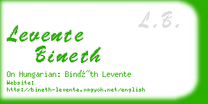 levente bineth business card